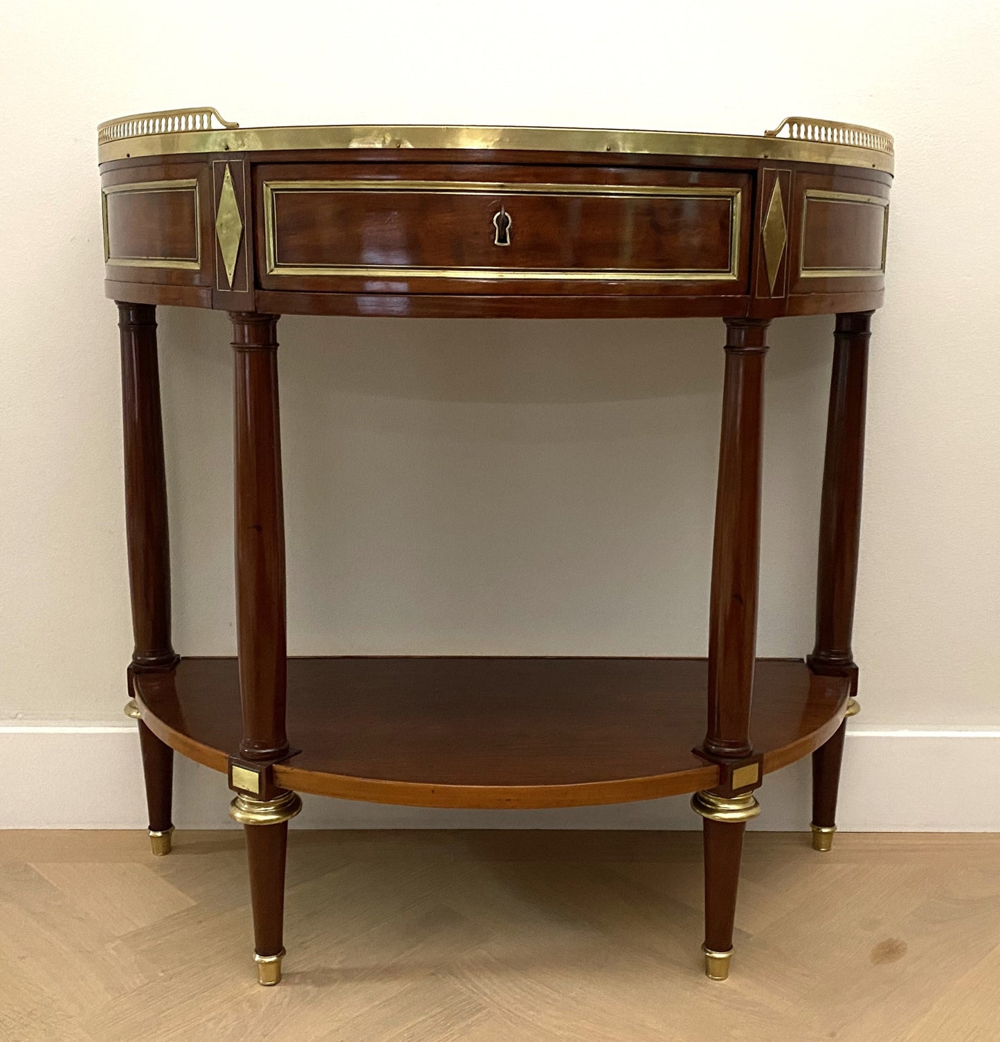 CONSOLE MAHONIE DEMI LUNE EIND LOUIS XVI