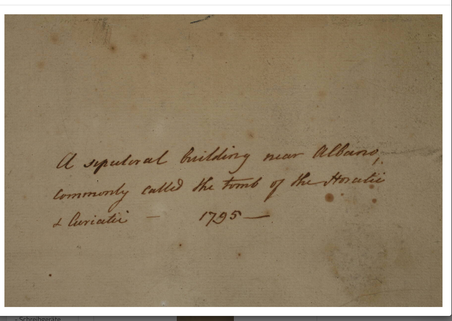 Grand Tour aquarel grafmonument van de Horatiërs aan de via Appia.